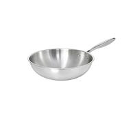 TeCuisine - Wok Inox 18/10 Triply - 28 cm - Sans Revêtement - Sans PFAS, PFOA, PTFE - Compatible Tous Feux Dont Induction - Manche Riveté Froid - Cuisson Saine et Durable