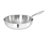 TeCuisine - Wok Inox 18/10 Triply - 28 cm - Sans Revêtement - Sans PFAS, PFOA, PTFE - Compatible Tous Feux Dont Induction - Manche Riveté Froid - Cuisson Saine et Durable