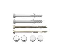 tecuro -436785- Ensemble de fixation pour WC 6 x 85 mm avec 2 capuchons de protection chromés et en plastique