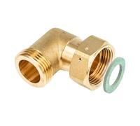 tecuro Coude 90°, 1" AG x écrou de raccord 1" (joint plat), laiton brut CW617N
