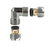 tecuro Raccord à compression pour tuyau ø 8 mm Cu d'angle - Laiton Chromé