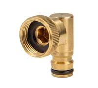 tecuro raccord de Robinet d’Angle avec coupleur enfichable et Filetage intérieur de 3/4 Pouce - Laiton Brillant