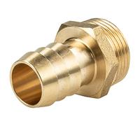 tecuro Raccord de tuyau hexagonal en laiton - Diamètre : 10 mm x 1/2" AG - Filetage extérieur DIN ISO 228-1 cylindrique