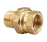tecuro Raccord en laiton 1/2" IG x AG à joint plat avec joint de compression HD, laiton CW617N conforme à la réglementation sur l'eau potable 50930-6