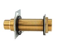 tecuro Traversée de paroi G 1/2 x G 3/4" x 130 mm, pour épaisseur de paroi jusqu'à 99 mm, conformément au règlement sur l'eau potable 50930-6, avec plaque à griffes, laiton