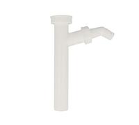 tecuro Tube plongeur réglable 1 1/4" avec raccord d'appareil 18-22 mm avec joint en caoutchouc pour bouchons anti-odeurs de lavabo, plastique blanc