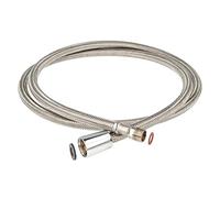 tecuro | Tuyau de douche de rechange | Pour douchette à vaisselle de cuisine | Raccord M15/1 x écrou conique 1/2" | Longueur 150 cm | Tressage en acier inoxydable | Fabriqué en Allemagne | 23203
