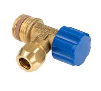 tecuro Vanne d'angle 1/2" x 3/8" - Raccord à compression - Diamètre : 10 mm - DN 10 - Auto-étanche - Compatible avec réservoir de chasse encastré