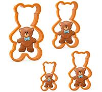 Teddy Bear Cookie Cutter Set - 4 pièces Teddy Bears Plastic Biscuit Cutter for Kitchen Baking