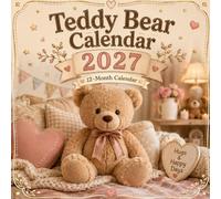 Teddy Bears 2027 Calendar: 12 Months of Cute Plush Toys, Cozy Scenes, and Heartwarming Designs