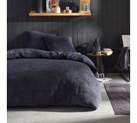Parure de lit - TODAY - Teddy - 2 personnes - 220 x 240 cm - Gris anthracite uni