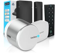 Tedee GO2 Alu Serrure Connectée avec Bridge WiFi, Keypad PRO et Capteur de Porte | Empreinte Digitale, Verrouillage Automatique | Compatible Matter