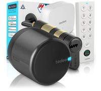 Tedee GO2 Alu Serrure Connectée avec Bridge WiFi, Keypad PRO et Cylindre EXXO Smart | Sécurité Classe 6, Empreinte Digitale | Compatible Matter, Alexa