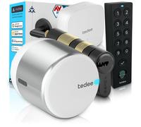 Tedee GO2 Alu Serrure Connectée avec Bridge WiFi, Keypad PRO et Cylindre EXXO Smart | Sécurité Classe 6, Empreinte Digitale | Compatible Matter, Alexa