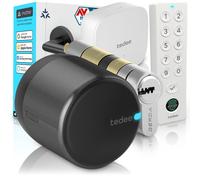 Tedee GO2 Alu Serrure Connectée avec Bridge WiFi, Keypad PRO et Cylindre EXXO Smart | Sécurité Classe 6, Empreinte Digitale | Compatible Matter, Alexa