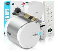 Tedee GO2 Alu Serrure Connectée avec Bridge WiFi, Keypad PRO et Cylindre EXXO Smart | Sécurité Classe 6, Empreinte Digitale | Compatible Matter, Alexa