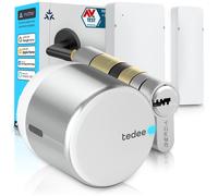 Tedee GO2 Alu Serrure Connectée avec Capteur de Porte et Cylindre EXXO Smart | Sécurité Classe 6, Verrouillage Automatique | Compatible Matter, Alexa
