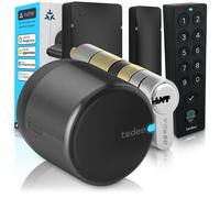 Tedee GO2 Alu Serrure Connectée avec Keypad PRO, Capteur de Porte et Cylindre EXXO Smart | Sécurité Classe 6, Empreinte Digitale | Compatible Matter