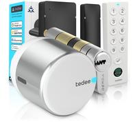 Tedee GO2 Alu Serrure Connectée avec Keypad PRO, Capteur de Porte et Cylindre EXXO Smart | Sécurité Classe 6, Empreinte Digitale | Compatible Matter