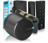Tedee GO2 Alu Serrure Connectée avec Keypad PRO, Capteur de Porte et Cylindre EXXO Smart | Sécurité Classe 6, Empreinte Digitale | Compatible Matter