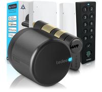 Tedee GO2 Alu Serrure Connectée avec Keypad PRO, Capteur de Porte et Cylindre EXXO Smart | Sécurité Classe 6, Empreinte Digitale | Compatible Matter