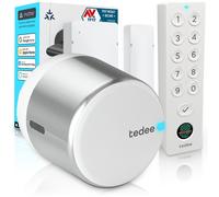 Tedee GO2 Alu Serrure Connectée avec Keypad PRO et Capteur de Porte | Empreinte Digitale, Verrouillage Automatique | Compatible Matter, Alexa