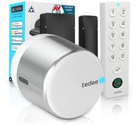 Tedee GO2 Alu Serrure Connectée avec Keypad PRO et Capteur de Porte | Empreinte Digitale, Verrouillage Automatique | Compatible Matter, Alexa