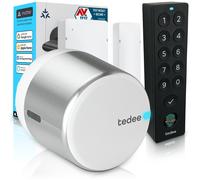 Tedee GO2 Alu Serrure Connectée avec Keypad PRO et Capteur de Porte | Empreinte Digitale, Verrouillage Automatique | Compatible Matter, Alexa
