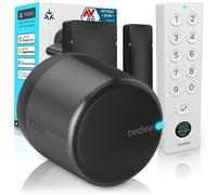 Tedee GO2 Alu Serrure Connectée avec Keypad PRO et Capteur de Porte | Empreinte Digitale, Verrouillage Automatique | Compatible Matter, Alexa