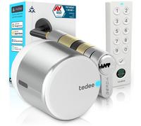 Tedee GO2 Alu Serrure Connectée avec Keypad PRO et Cylindre EXXO Smart | Sécurité Classe 6, Empreinte Digitale, Entrée sans ompatible Matter