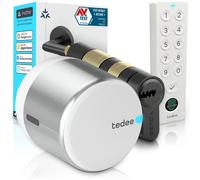 Tedee GO2 Alu Serrure Connectée avec Keypad PRO et Cylindre EXXO Smart | Sécurité Classe 6, Empreinte Digitale, Entrée sans ompatible Matter