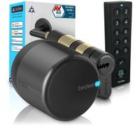 Tedee GO2 Alu Serrure Connectée avec Keypad PRO et Cylindre EXXO Smart | Sécurité Classe 6, Empreinte Digitale, Entrée sans ompatible Matter