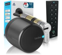 Tedee GO2 Alu Serrure Connectée avec Keypad PRO et Cylindre EXXO Smart | Sécurité Classe 6, Empreinte Digitale, Entrée sans ompatible Matter