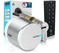 Tedee GO2 Alu Serrure Connectée avec Keypad PRO et Cylindre EXXO Smart | Sécurité Classe 6, Empreinte Digitale, Entrée sans ompatible Matter
