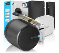 Tedee GO2 Alu Serrure Connectée WiFi avec Bridge, Capteur de Porte et Cylindre EXXO Smart | Sécurité Classe 6, Verrouillage Automatique | Compatible