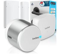 Tedee GO2 Alu Serrure Connectée WiFi avec Bridge et Capteur de Porte | Verrouillage Automatique, Entrée sans ompatible Matter, Alexa