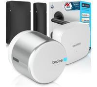 Tedee GO2 Alu Serrure Connectée WiFi avec Bridge et Capteur de Porte | Verrouillage Automatique, Entrée sans ompatible Matter, Alexa