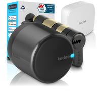 Tedee GO2 Alu Serrure Connectée WiFi avec Bridge et Cylindre EXXO Smart | Sécurité Classe 6, Entrée sans ompatible Matter, Alexa, Google Home