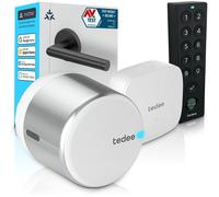 Tedee GO2 Alu Serrure Connectée WiFi avec Bridge et Keypad PRO | Empreinte Digitale, Entrée sans ompatible Matter, Alexa, Google Home
