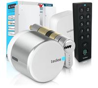 Tedee GO2 Alu Serrure Connectée WiFi avec Bridge, Keypad PRO et Cylindre EXXO Smart | Sécurité Classe 6, Empreinte Digitale | Compatible Matter, Alexa