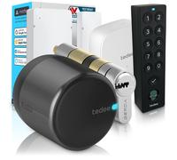 Tedee GO2 Alu Serrure Connectée WiFi avec Bridge, Keypad PRO et Cylindre EXXO Smart | Sécurité Classe 6, Empreinte Digitale | Compatible Matter, Alexa