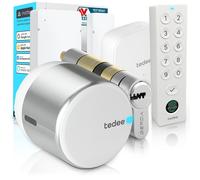 Tedee GO2 Alu Serrure Connectée WiFi avec Bridge, Keypad PRO et Cylindre EXXO Smart | Sécurité Classe 6, Empreinte Digitale | Compatible Matter, Alexa