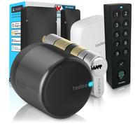 Tedee GO2 Alu Serrure Connectée WiFi avec Bridge, Keypad PRO et Cylindre EXXO Smart | Sécurité Classe 6, Empreinte Digitale | Compatible Matter, Alexa