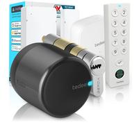 Tedee GO2 Alu Serrure Connectée WiFi avec Bridge, Keypad PRO et Cylindre EXXO Smart | Sécurité Classe 6, Empreinte Digitale | Compatible Matter, Alexa