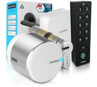 Tedee GO2 Alu Serrure Connectée avec Bridge WiFi, Keypad PRO et Cylindre EXXO Smart | Sécurité Classe 6, Empreinte Digitale | Compatible Matter, Alexa