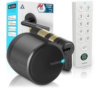 Tedee GO2 Alu Serrure Connectée avec Keypad PRO et Cylindre EXXO Smart | Sécurité Classe 6, Empreinte Digitale, Entrée sans ompatible Matter