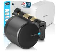 Tedee GO2 Alu Serrure Connectée WiFi avec Bridge et Cylindre EXXO Smart | Sécurité Classe 6, Entrée sans ompatible Matter, Alexa, Google Home