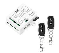 Tedeligo 433mhz Commutateur De Telécommande Sans Fil, 2 Canaux AC 220V 230V 240V 10A Relais Récepteur Avec 2 Émetteur Pour Porte De Garage Volet Roulant Lumières Pompes