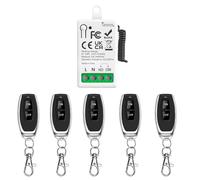 Tedeligo 433Mhz Commutateur De Télécommande sans Fil AC 220V 230V 1 Canal Module Récepteur De Relais avec 5 Émetteur, Contrôleur De Contact Sec Passif,pour système de Porte de Garage Éclairage