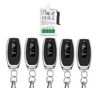 Tedeligo 433Mhz Commutateur De Télécommande Sans Fil DC 12V 1 Canal Module Récepteur De Relais Avec 5 Émetteur, Contrôleur De Contact Sec Passif, Pour Interrupteur De Système De Porte De Garage, LED